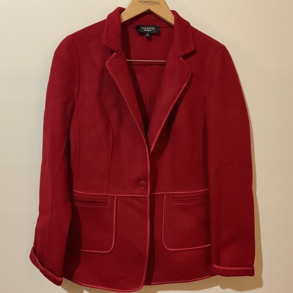 Talbots Jackets & Blazers - Talbots Preppy Classic Red Wool single button Blazer